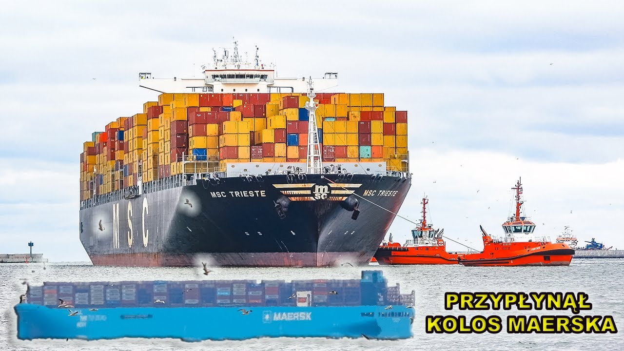 Wpływa kolejny gigant na T3 i pojawił się nowy,duży kontenerowiec Maerska.