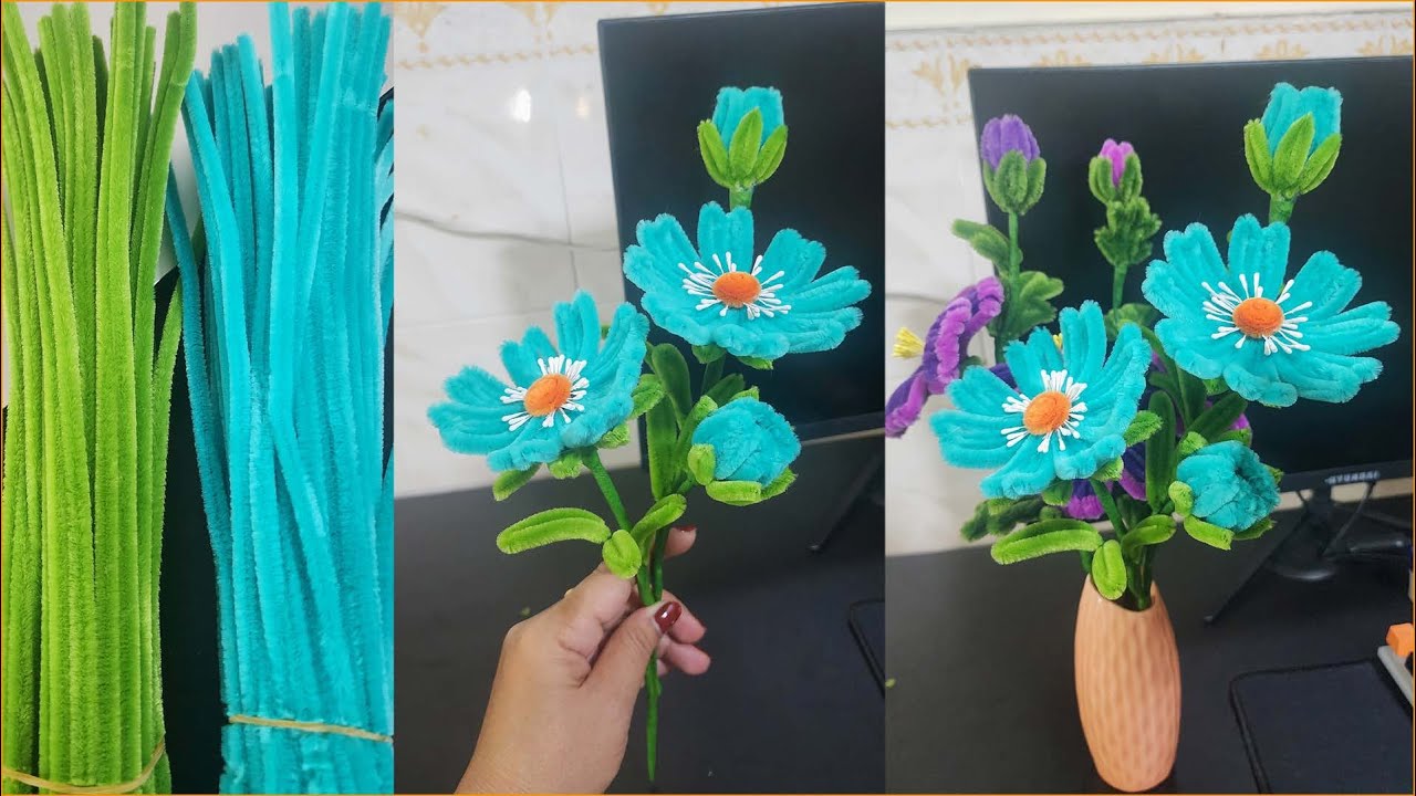 DIY | How to make flower using pipe cleaner | Quick and easy making flower