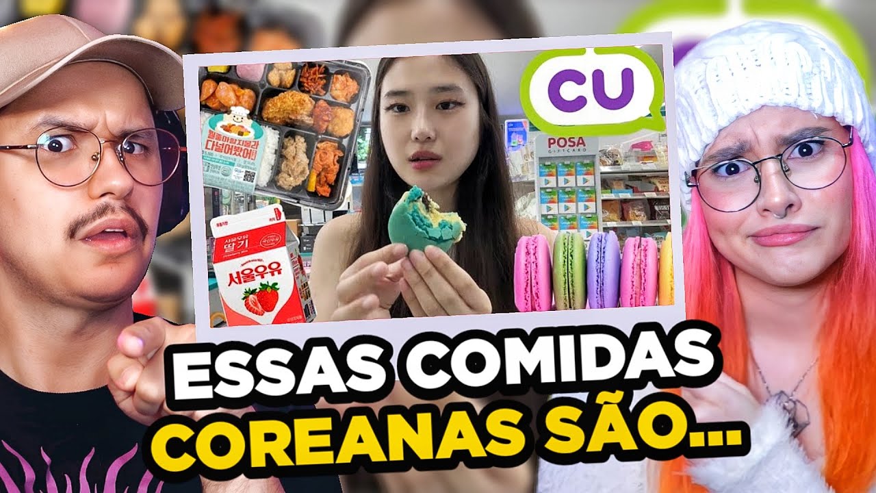 as MELHORES comidas de lojas de CONVENIÊNCIAS COREANAS?! | React Priscila Ju