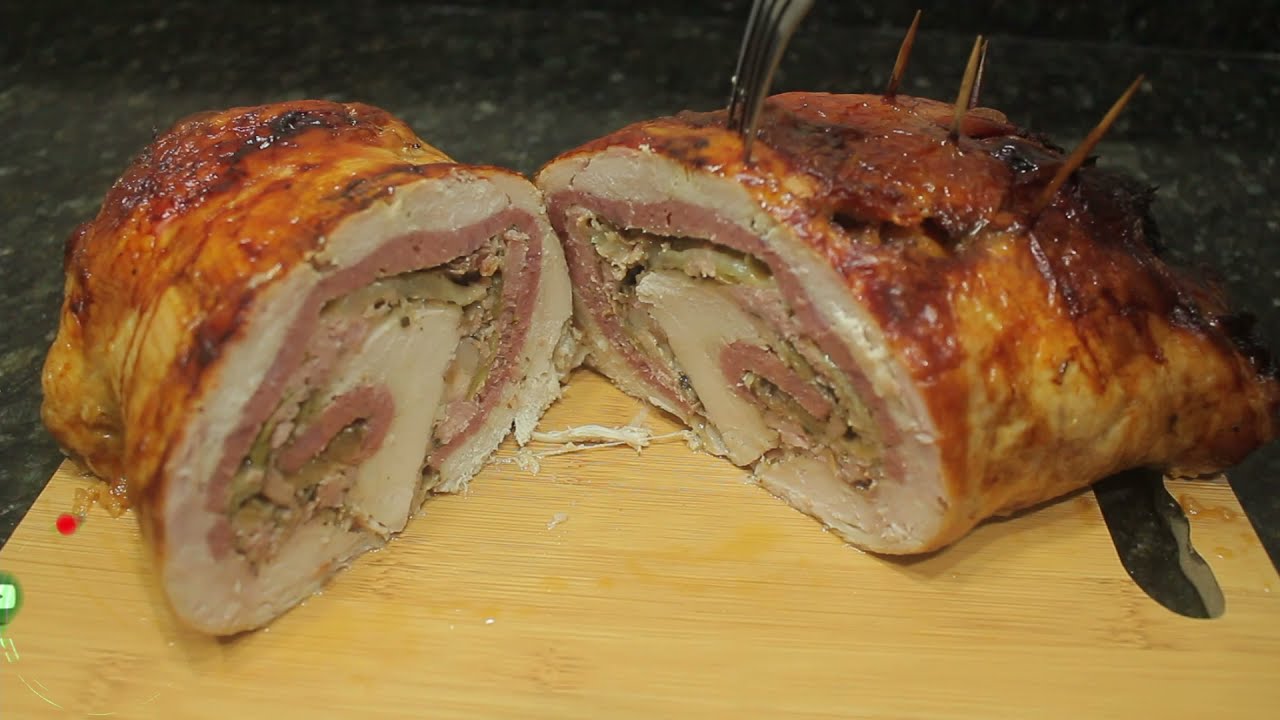 Essa Receita Ficou Incrível! Rocambole De Frango Desossado Recheado! Pra Ficar Com Agua Na Boca!