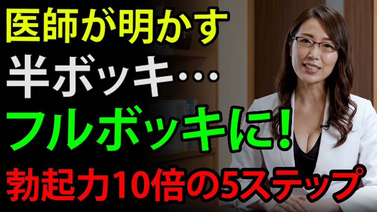 【男性必見】半ボッキから100％フルボッキへ！勃起力を10倍高める5つの方法【泌尿器科医が明かす】