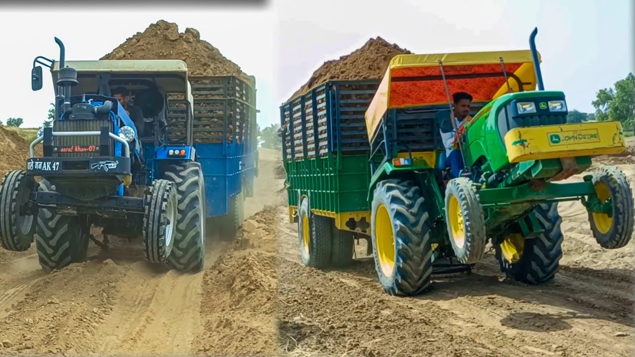 Sonalika vs John Deere | Sonalika Di 55 vs John Deere 5042d ful loaded trolley in stock
