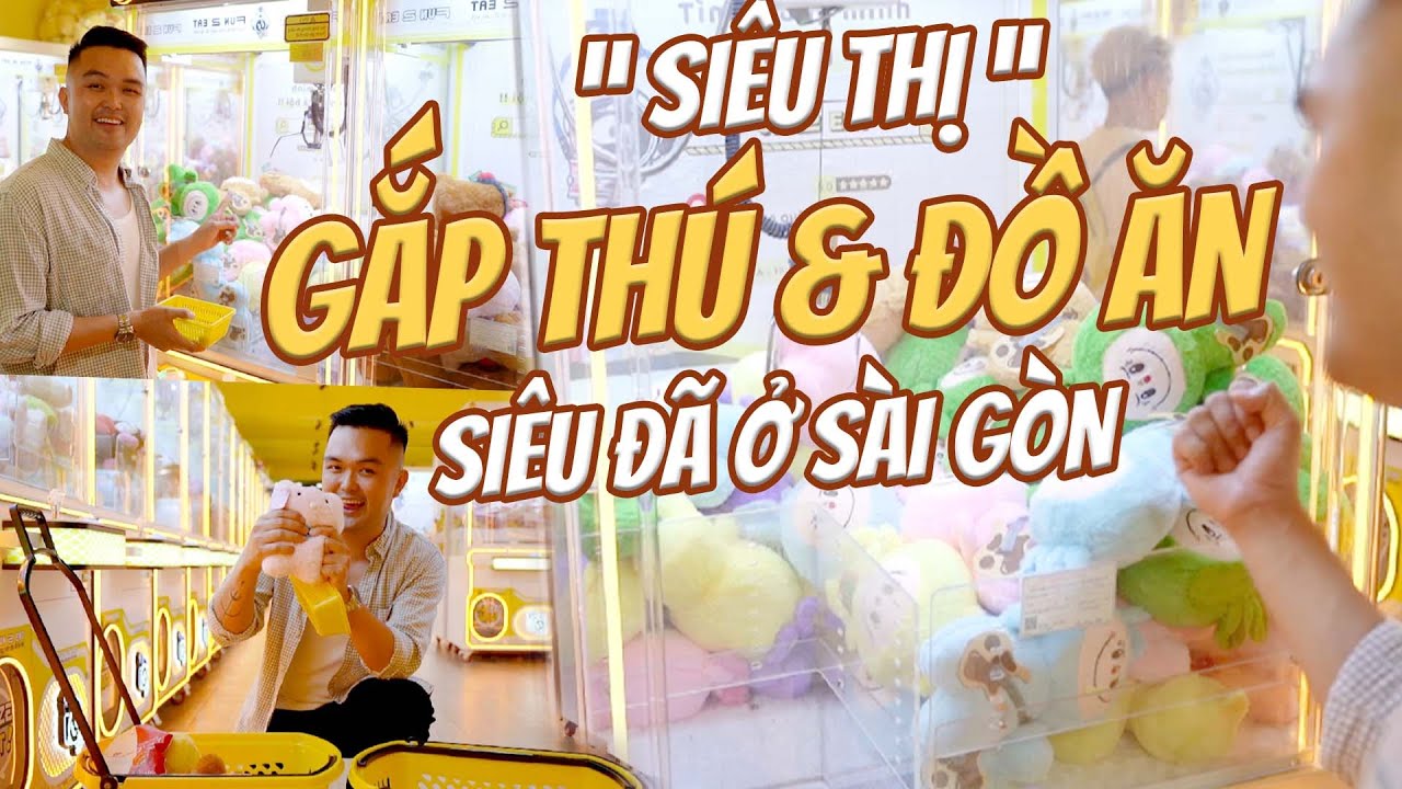 Cầm 500k gắp sạch SIÊU THỊ GẮP THÚ & ĐỒ ĂN VẶT độc lạ ở SÀI GÒN ! #Fun2Eat || Sập Channel