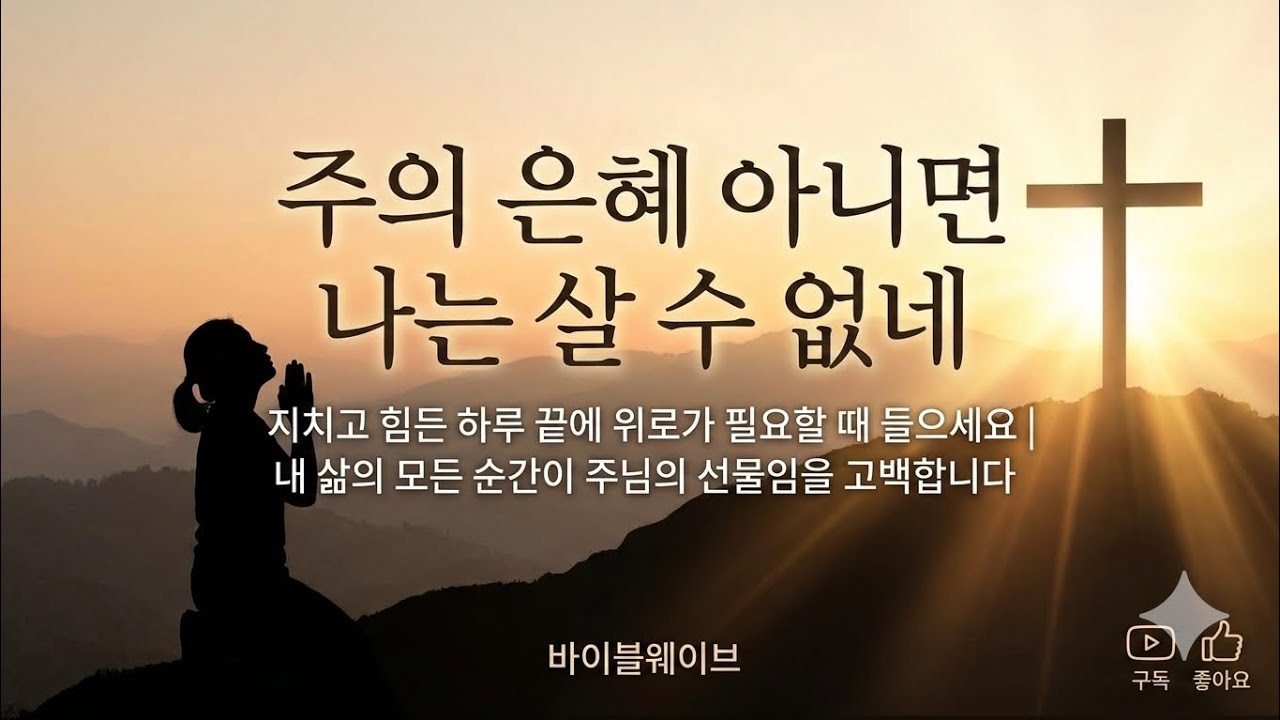 주의 은혜 아니면 나는 살 수 없네 | 지치고 힘든 하루 끝에 위로가 필요할 때 들으세요 | 내 삶의 모든 순간이 주님의 선물임을 고백 #바이블웨이브 #주의은혜 #위로가필요할때