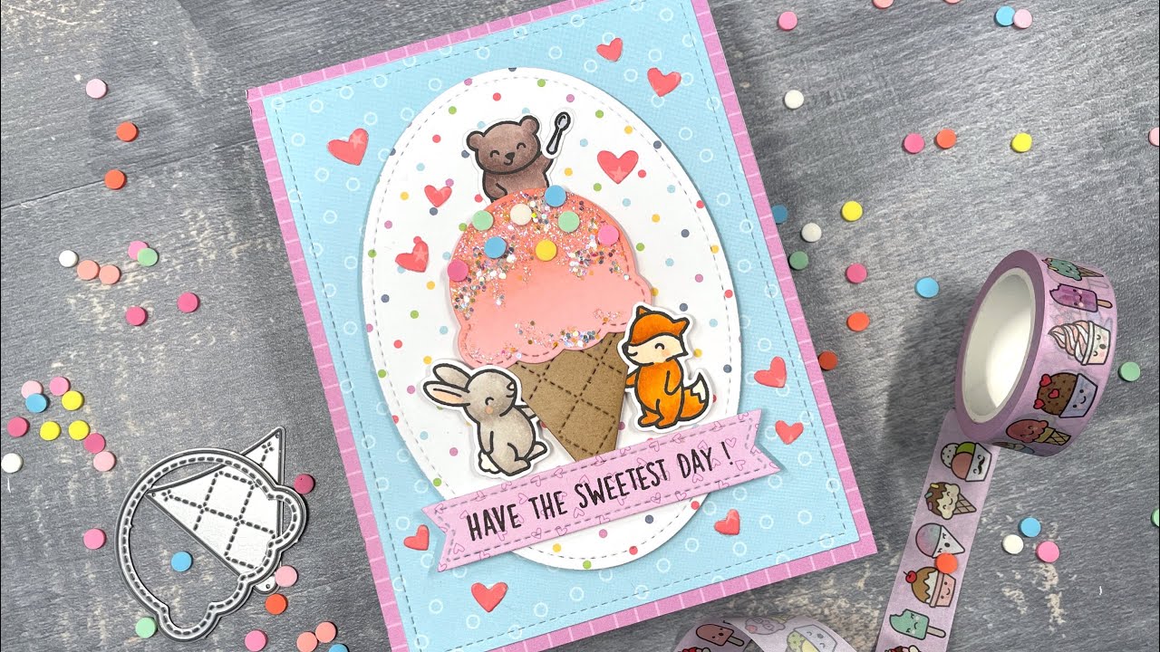 Mixing stamped and die-cut images on a card with Chari
