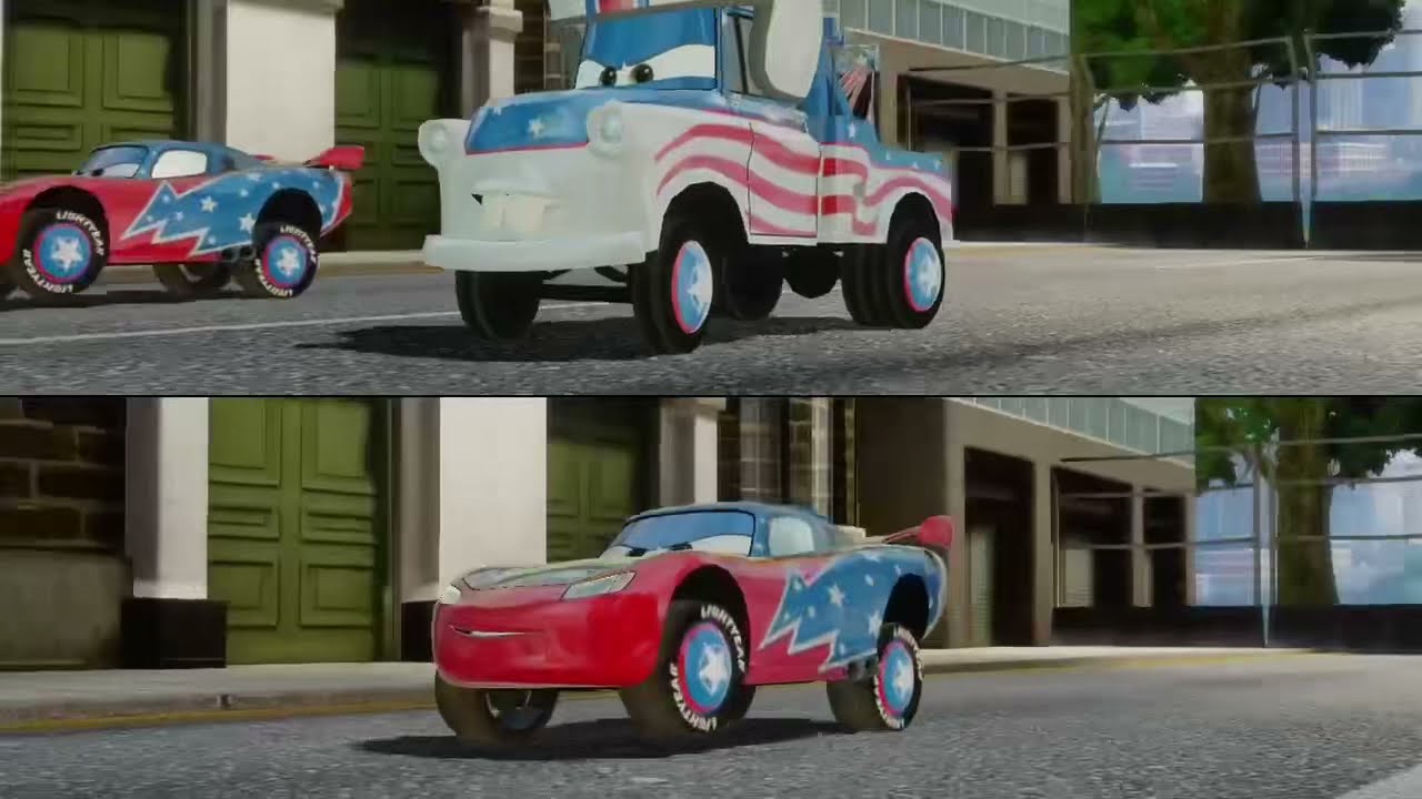 Cars 2 The Video Game Mater the Greater Vs Daredevil Lightning | Special 4th of July Video |