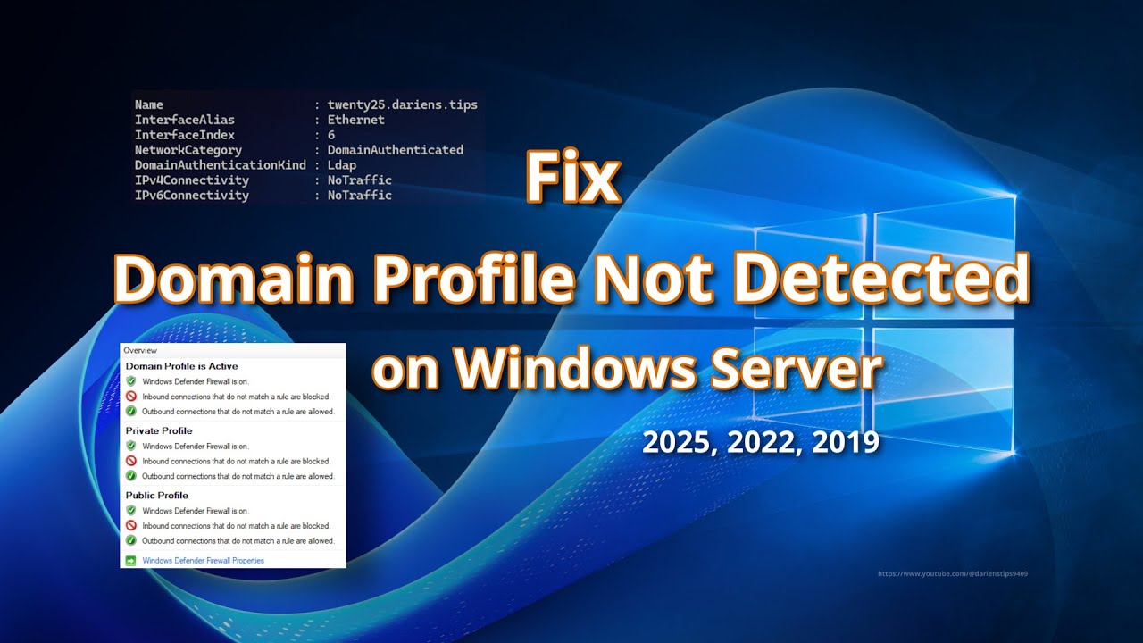 Fix Domain Profile Not Detected on Windows Server