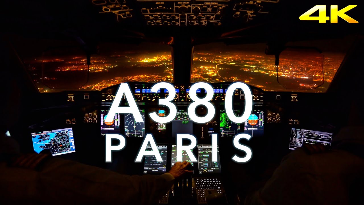 A380 NIGHT LANDING 4K