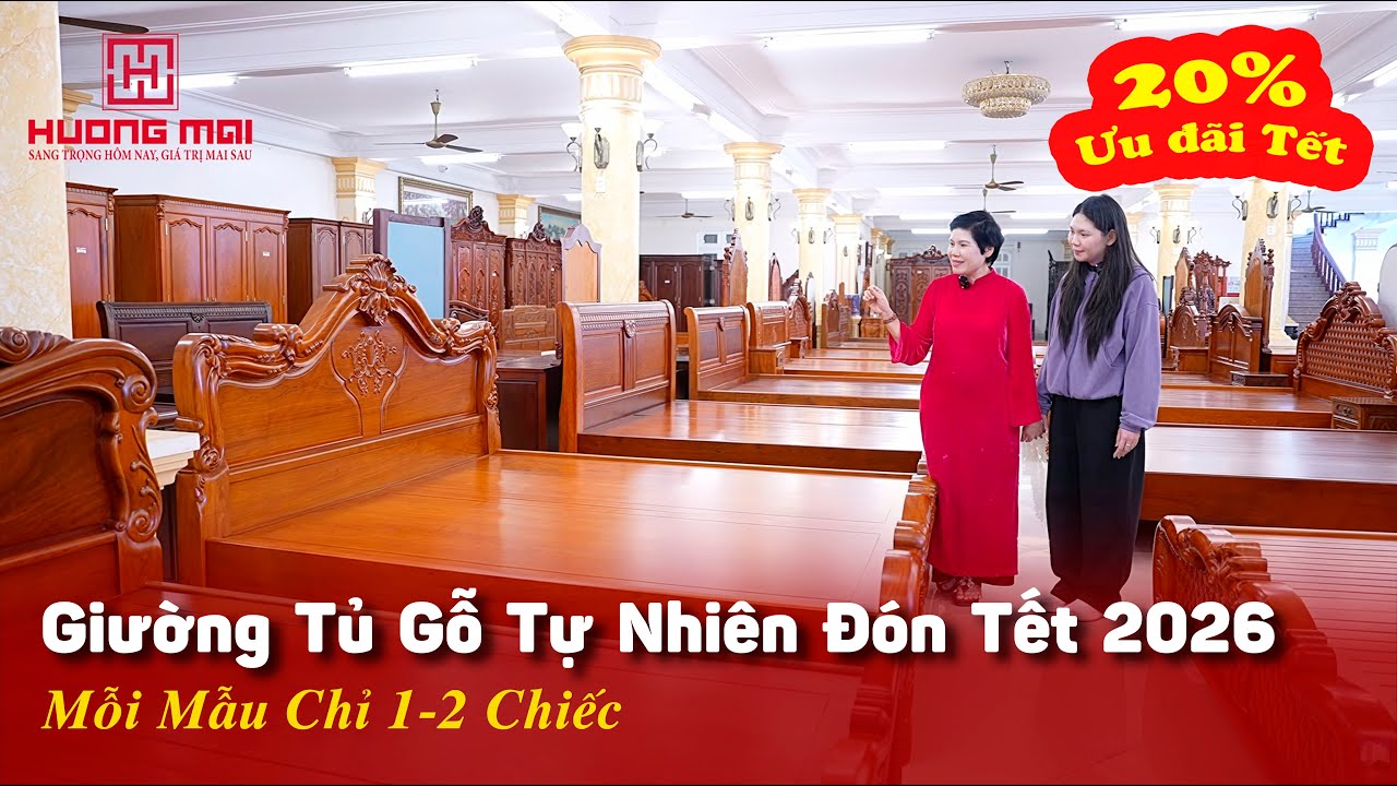 Toàn Cảnh Giường Tủ Gỗ Tự Nhiên Cao Cấp Làm Tay, Không Đại Trà Đón Tết 2026 | Tầng 6 Hướng Mai
