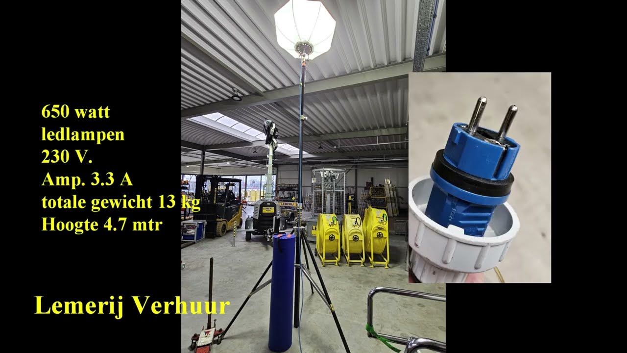 Uitleg instructie. Lichtballon LEDMOON 230V | Krachtige Werkverlichting voor Bouw & Industrie