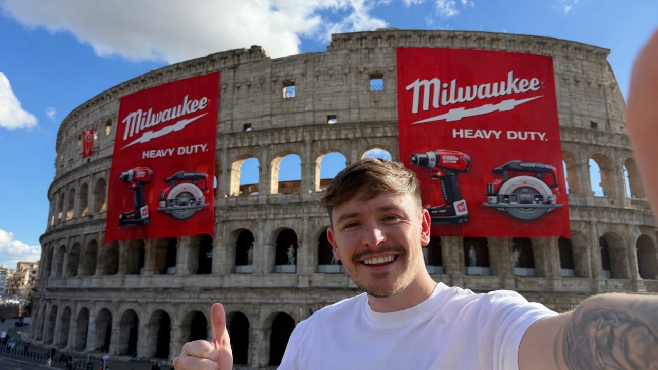 Мы полетели в Рим на эту... Крупнейшую в истории выставку Milwaukee Tools.