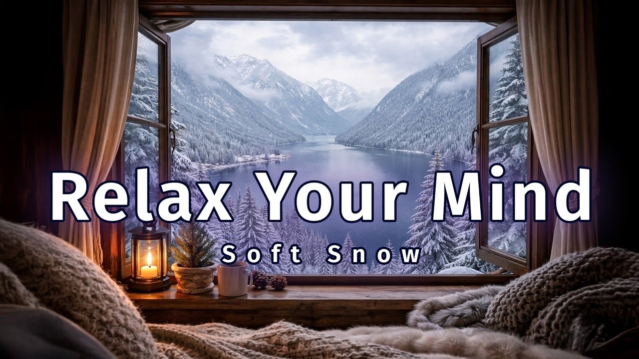 Cozy Winter Cabin Window View ❄️ | Gentle Wind Sounds for Deep Sleep, Relaxation & Study | 5+ Hours