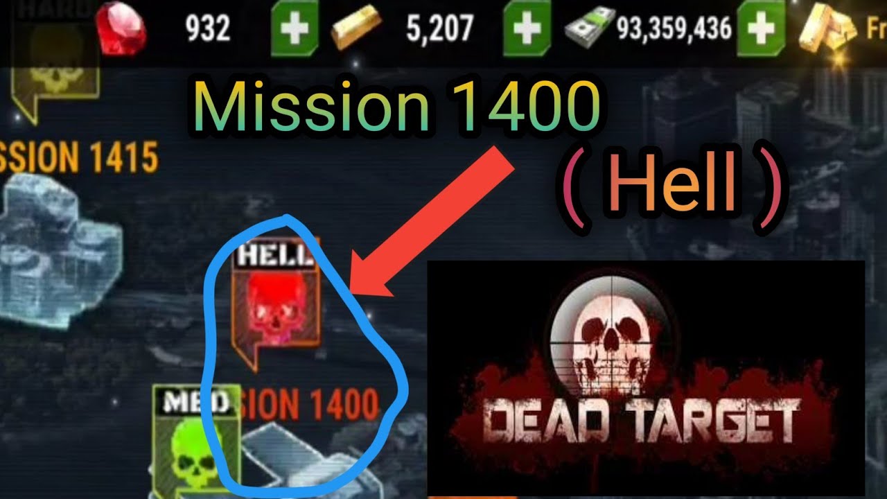 Dead Target: Zombie🧟 || Mission 1400 Hell 💥 || Hell Mission 1400😱 || Satan Gaming 😎