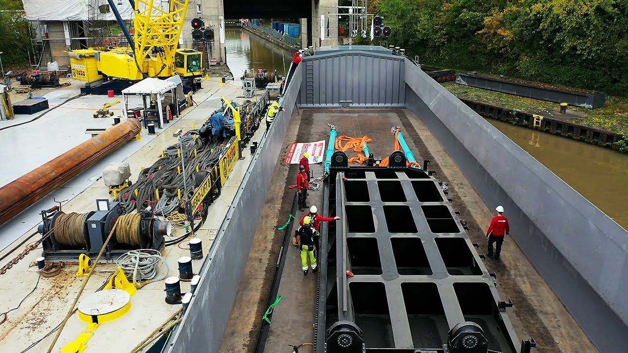 Neckarschleuse Besigheim: Neue Tore für die linke Schleusenkammer