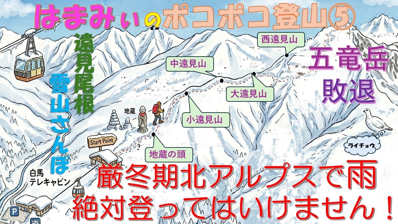 五竜岳を目指して厳冬期の西遠見尾根