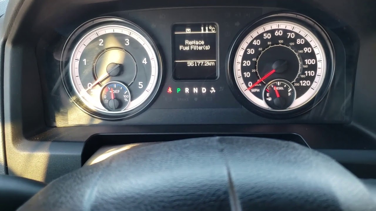How to Reset "Replace Fuel Filter(s)" Message 2014 - 2016 RAM 2500 6.7 Diesel