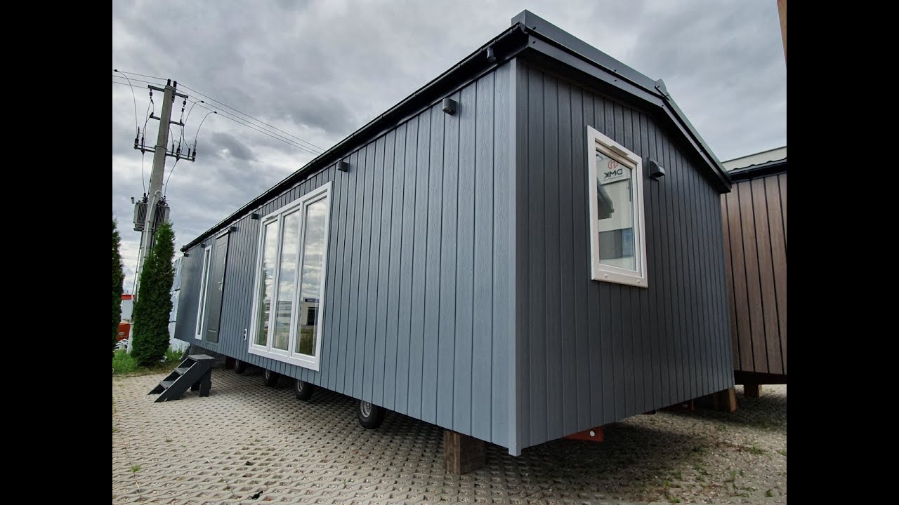 Domek holenderski 12x4m, 2 sypialnie, 6 osób #domkiletniskowe #domkicałoroczne #domkimobilne