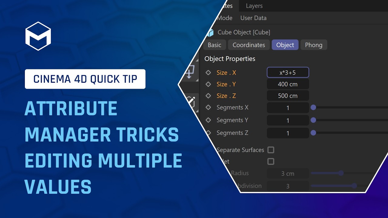 #C4DQuickTip 221: Attribute Manager Tricks - Editing Multiple Values in Cinema 4D