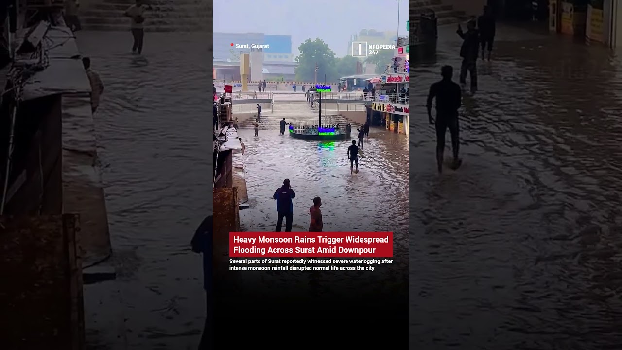 Surat Floods Today: Heavy Monsoon Rains Cause Severe Waterlogging Across the City #infopedia247