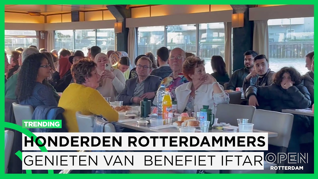Meer dan 200 Rotterdammers genieten van iftar op de Rotterdamse wateren | TRENDING