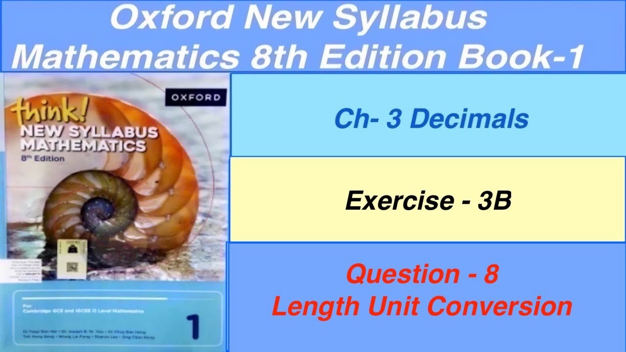 Exercise 3B Question-8 Oxford New Syllabus Mathematics 8th edition Book 1 | EX-3B-D1| By Sir Ghazali