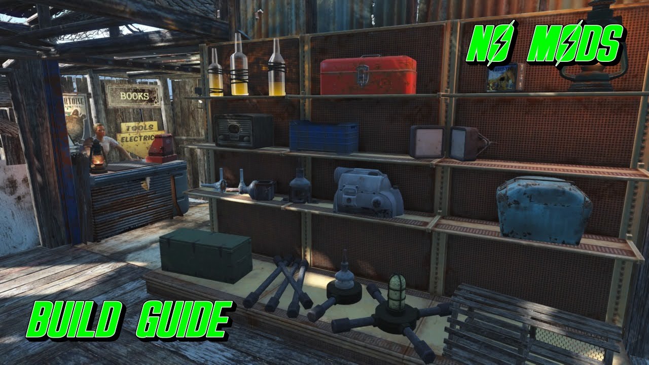 Stacking a shelf with workshop items - Quick Build (no mods) FALLOUT 4