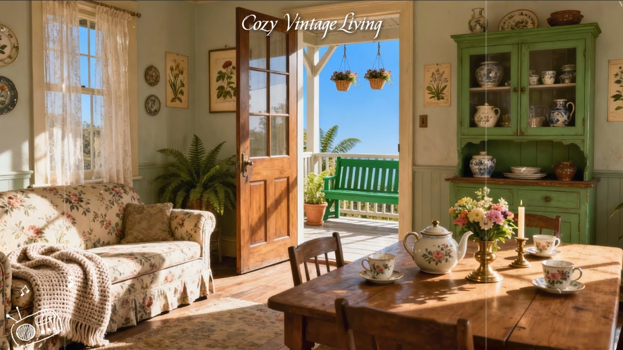 Sunlit Vintage Morning at a Cozy Country Home 🌿 Soft Jazz Oldies for Relax & Focus