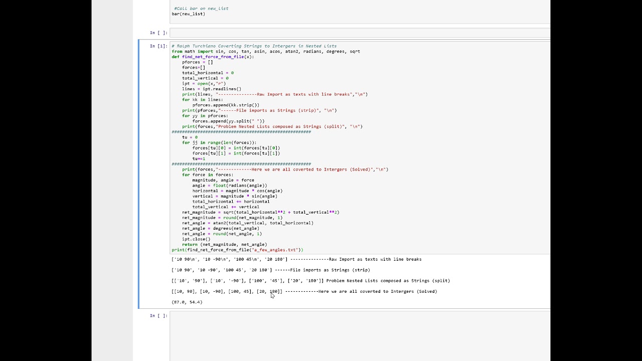 Converting Strings to Integers Nested Lists in Python