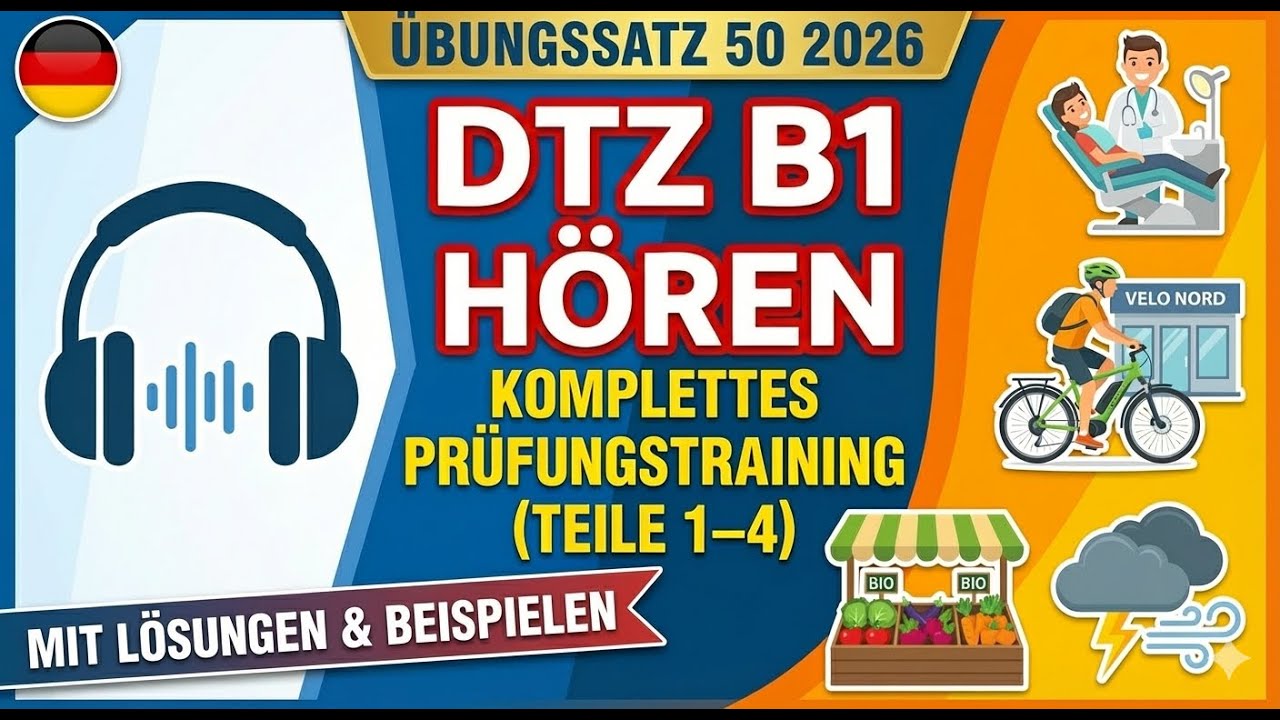 DTZ B1 Prüfung Hören intensiv trainieren–Übungen & Lösungen Deutsch Test für Zuwanderer Test 50 2026