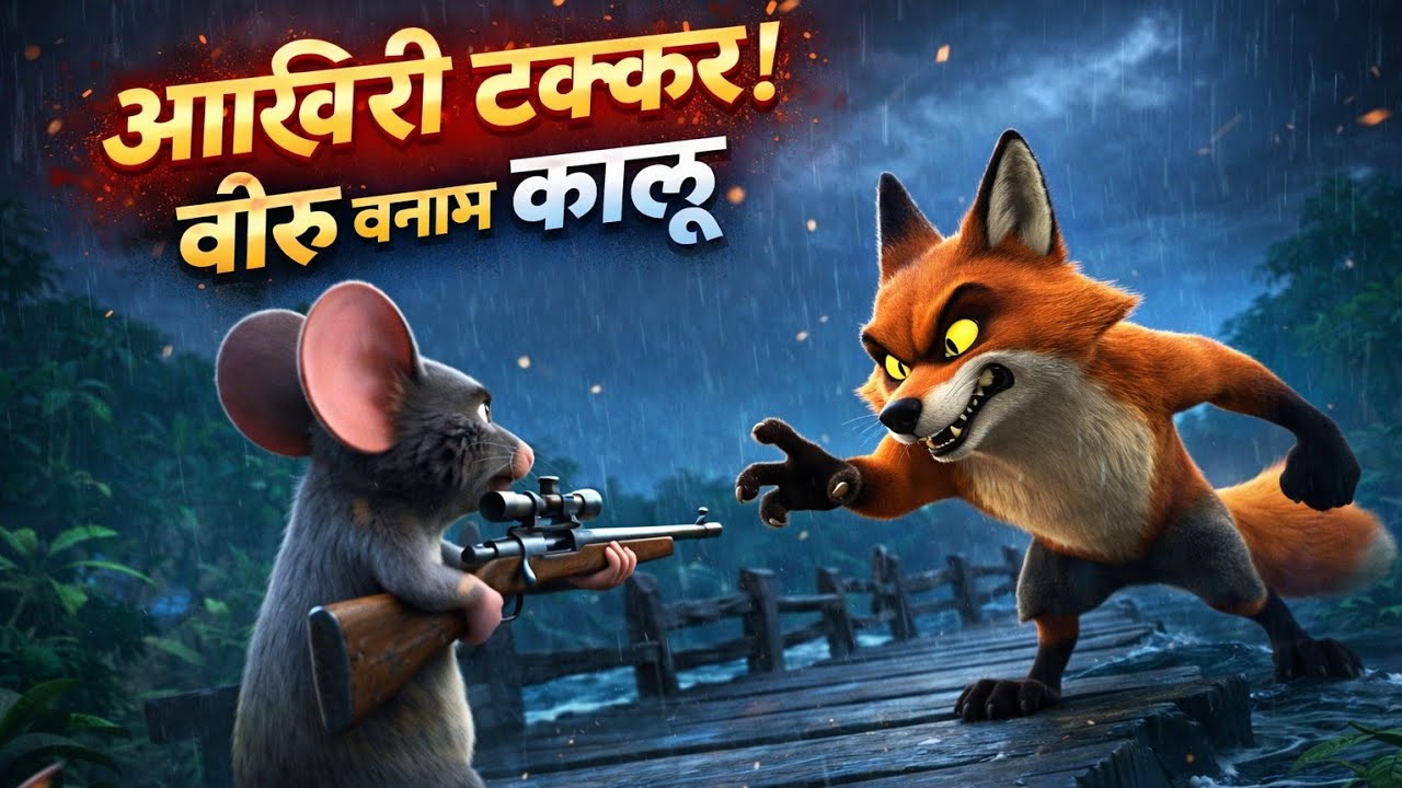 👉 चूहे ने लोमड़ी को हरा दिया 😱 | राइफल वाला चूहा | 3D Cartoon Story😱🔥🐭🦊