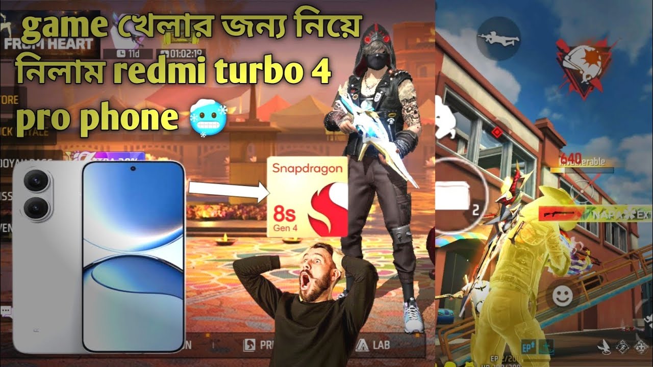 Game খেলার জন্য নিয়ে নিলাম redmi turbo 4 pro phone || 🥶 gerana free fire || bondhu gamer m333 || 😊