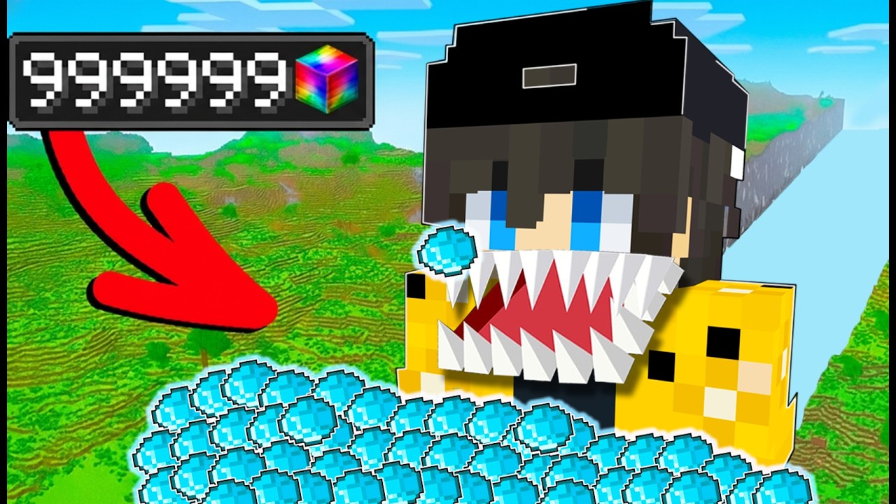 Minecraft, But I Eat 1,000,000 of DIAMONS!!...