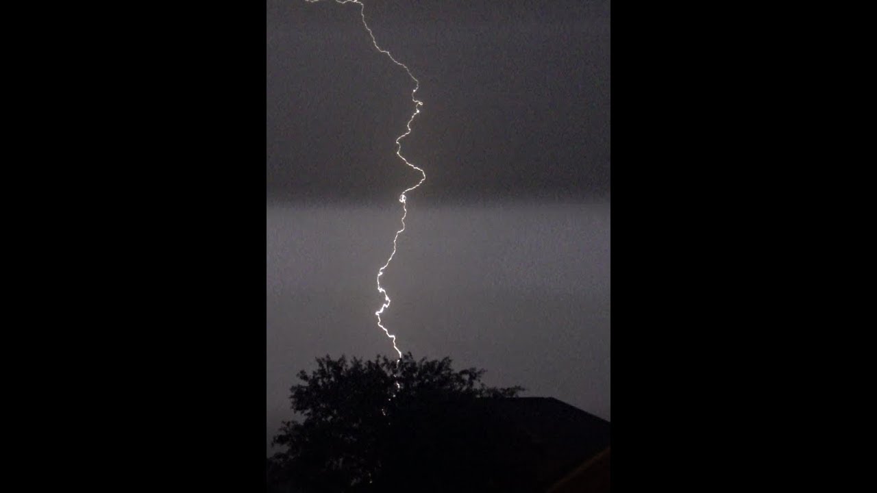 Lightning Strikes from nearby Thunderstorm Tomball, TX 5/26/2020