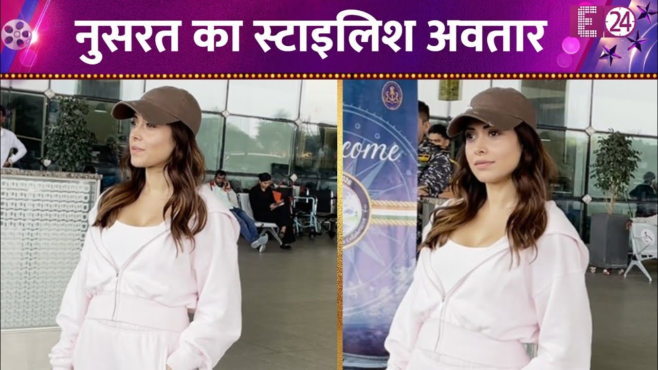 मुंबई एयरपोर्ट पर दिखीं Nushrratt Bharuccha, कैजुअल लुक में दिए स्टाइलिश पोज़