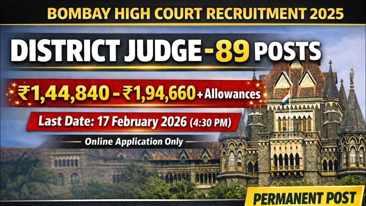 🔥 Bombay High Court District Judge Recruitment 2025 ⚖️ | 89 Posts 🏛️ | @LawSarkariHub