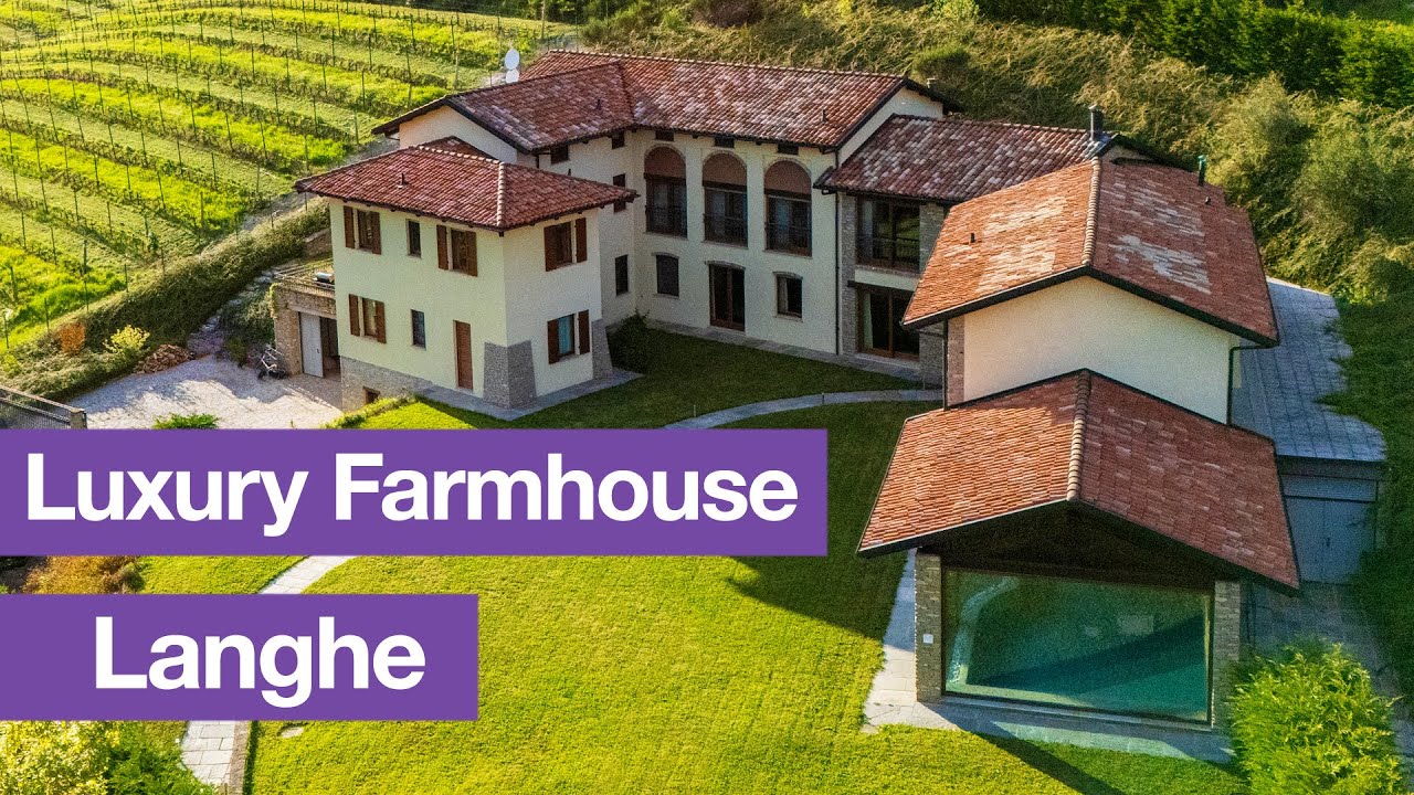 Fully restored luxury Langhe farmhouse with vineyard and view of the Alps