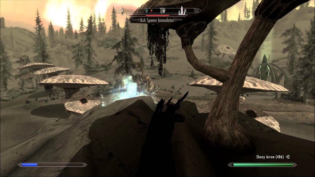 Elder dragon kill at Tel Mithryn courtyard (Skyrim) [HD]