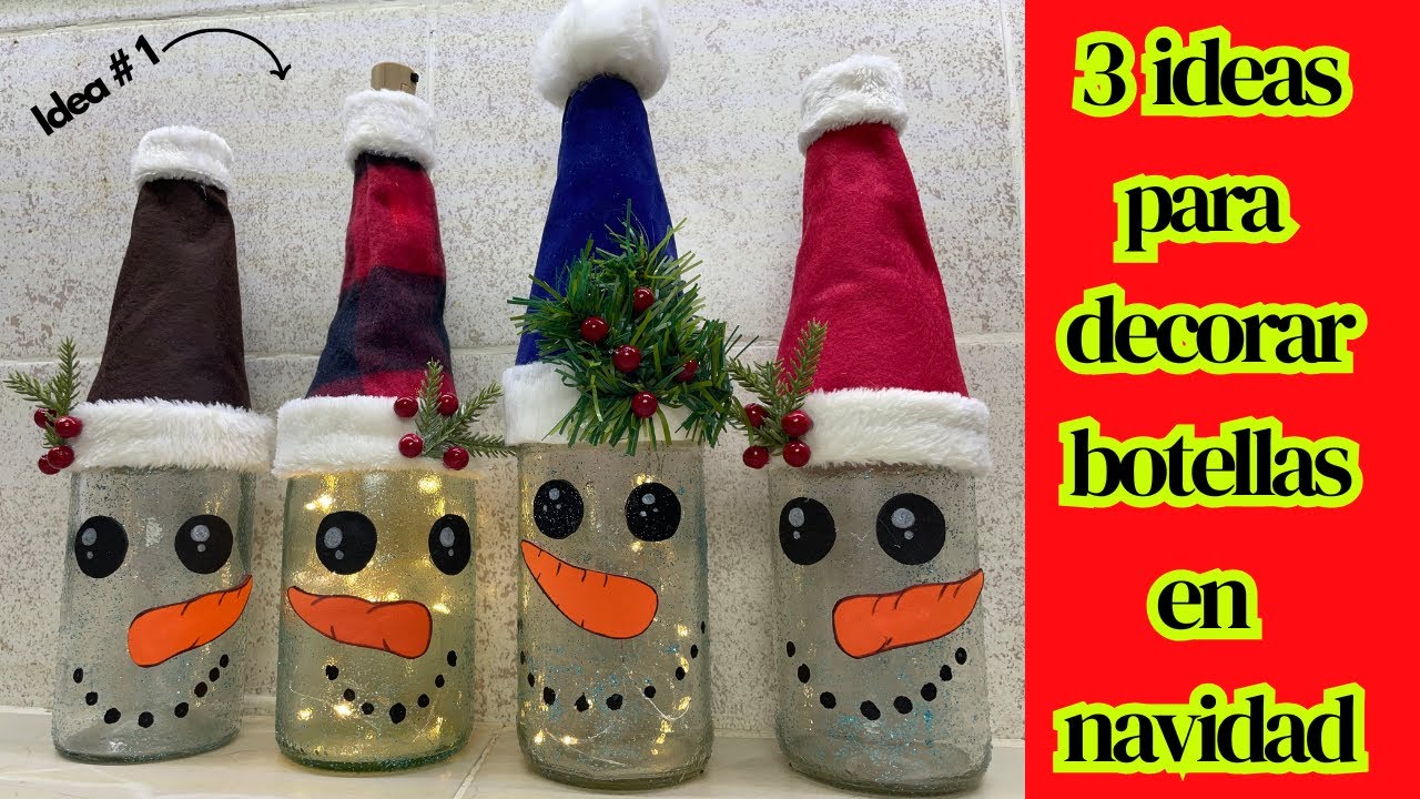 3 económicas ideas para decorar botellas en navidad