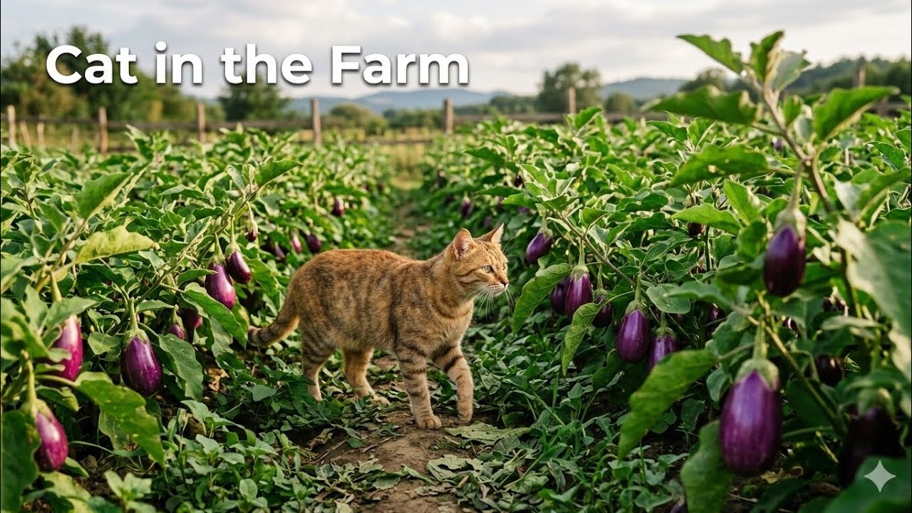 Cat walking in the fields and enjoiny the nature