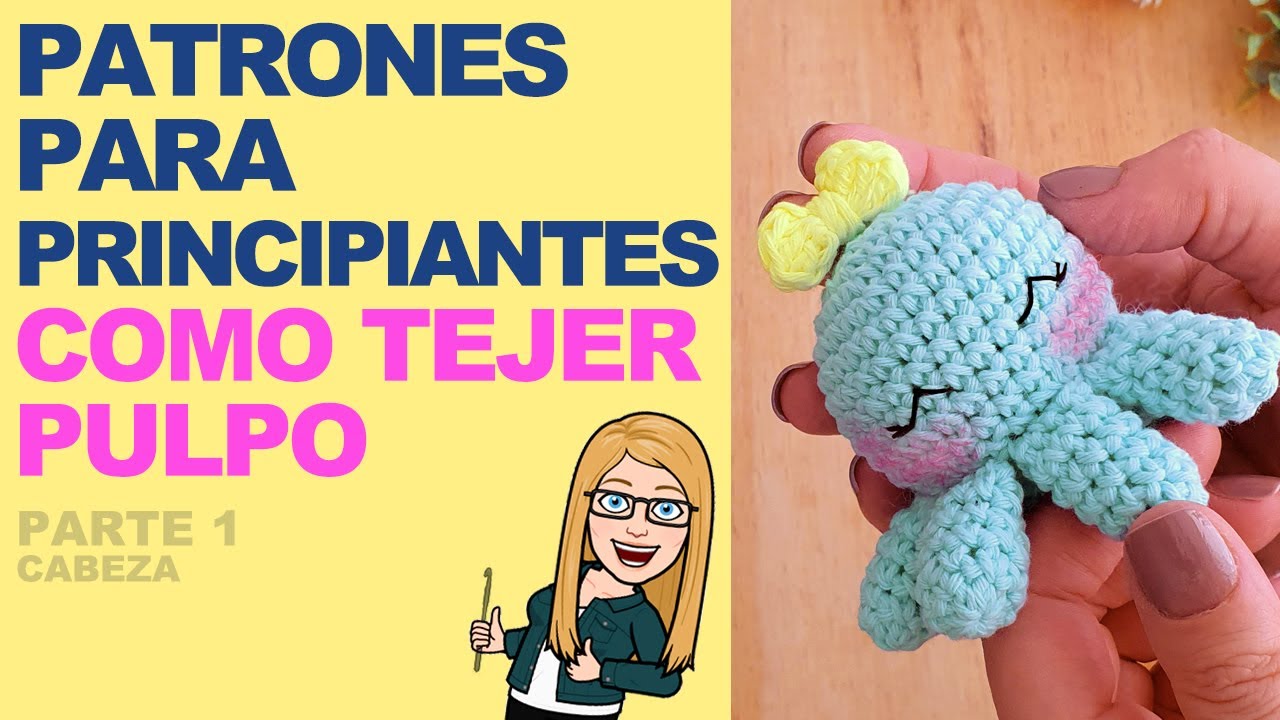 Como tejer PULPO amigurumi llavero PRINCIPIANTES - paso a paso en ESPAÑOL - PARTE 1 / ENG SUB