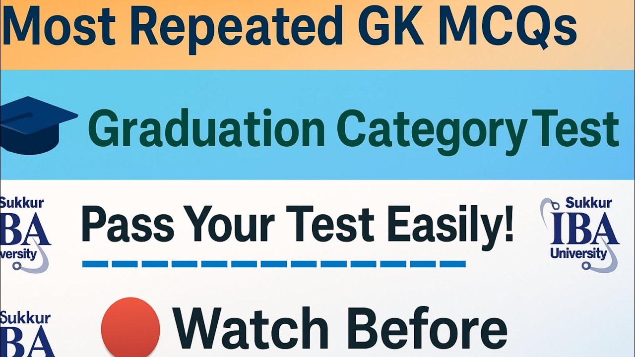 Most Repeated MCQs for Graduation Category Test Preparation 2025 | IBA STS | BPS 05 to 15