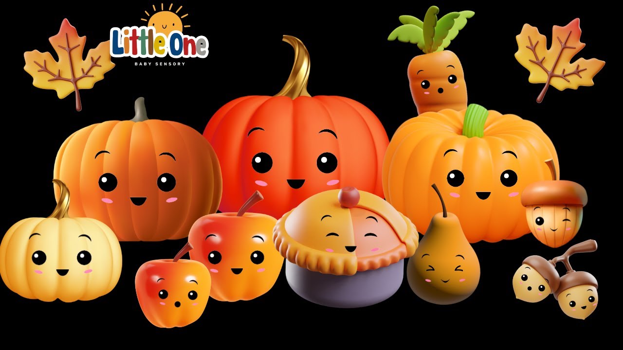 Dancing veggies -Dancing fruits- fall  Animation - Baby Sensory video - High Contrast Sensory