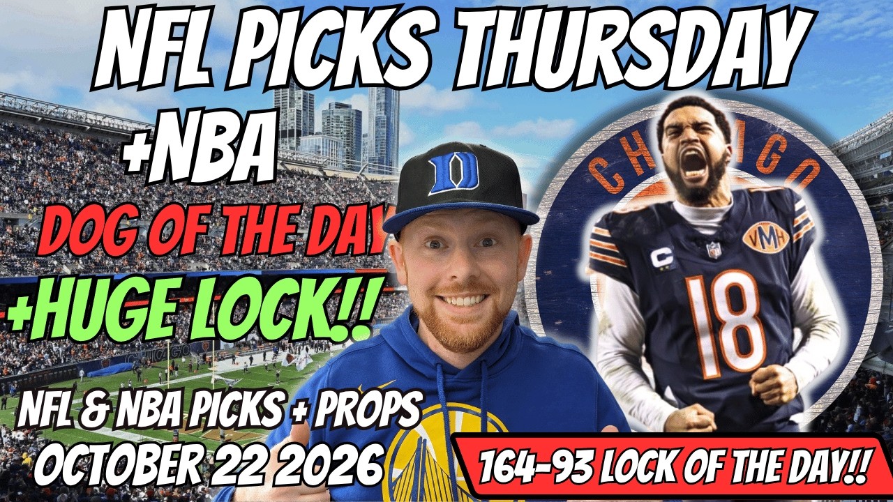 NFL Picks and Props Today TNF Thursday 10/22/2026 | Free NFL Best Bets, Player Props, and Prediction