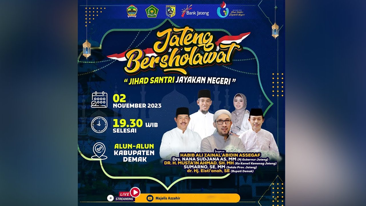 AZZAHIR BERSHOLAWAT dalam rangka Safari Maulid di Alun-lun Demak, 2 November 2023