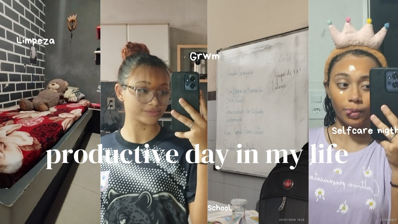 Productive Day In My Life | | Limpeza, grwm , self care nigth , makeup , School, | |ft. friends