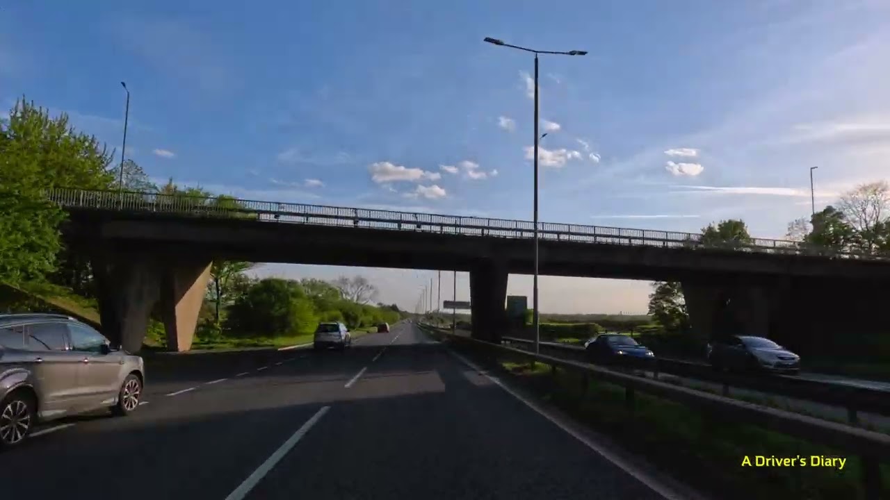 Early Evening Scenic Drive A38 West, A5 in Derby