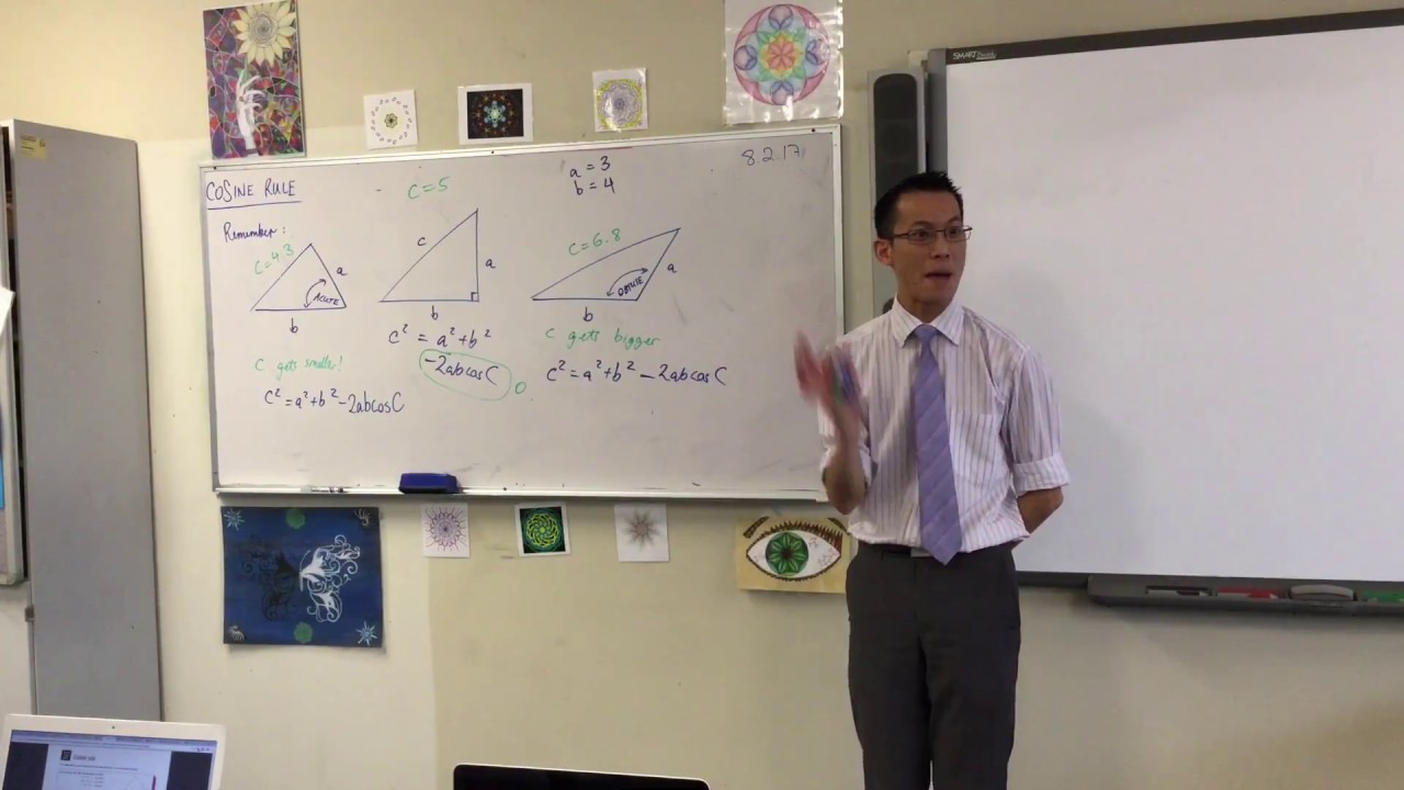 The Cosine Rule (1 of 2: Introduction & relation to Pythagoras' Theorem)