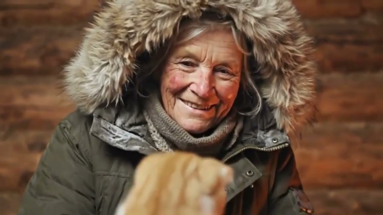 There was a faint cry in the snow... Grandma bent down and decided to change the fate of the kitten