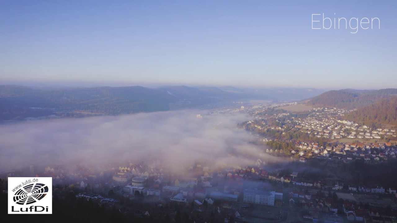 Albstadt-Ebingen im Zeitraffer bei Sonnenaufgang mit hereinziehendem Nebel
