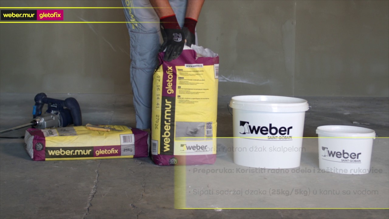 Glet masa webermur gletofix - upustvo za upotrebu